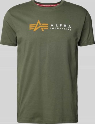 Alpha Industries Alpha Industries T-Shirt mit Label-Print in Oliv, Größe XL