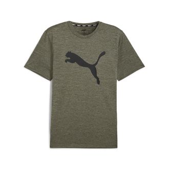 Puma Trainingsshirt PUMA TRAIN FAV HEATHER CAT TEE, Herren, Gr. XL, gr&uuml;n (schwarz olive heather), Jersey, Obermaterial: 100% Polyester, unifarben, regular 