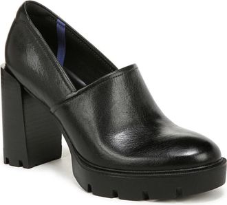 Naturalizer Pierson Pump Black Leather Slip-On Block Heel HAWK269