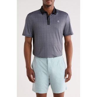 Original Penguin Layered Windowpane Print Knit Polo in Caviar at Nordstrom Rack, Size Xx-Large