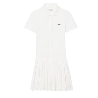 Lacoste Stretch Piqu&eacute; Pleated Polo Dress - female - Lacoste - Short Dresses - Beige - M - Dresses
