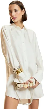 Cynthia Rowley Collectible Silk Shirt Dress in White at Nordstrom, Size X-Small