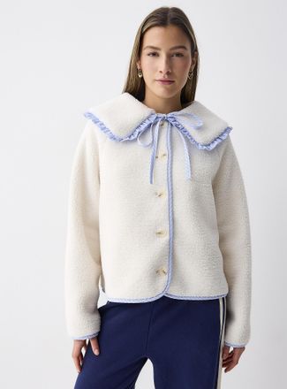 Twik Womens Peter Pan collar fleece jacket