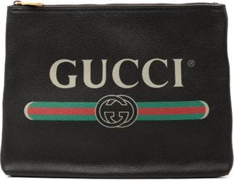 Gucci Pre-owned Clutches, female, Black, Size: ONE SIZE Pre-owned Leather Clutch