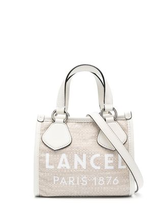 Lancel logo-print leather tote bag - Neutrals
