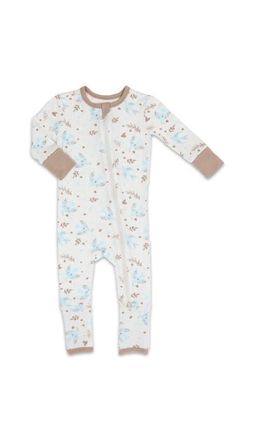 Everly Grey Convertible Romper Fitted Long Sleeve Pajama in Nest at Nordstrom, Size 18-24M