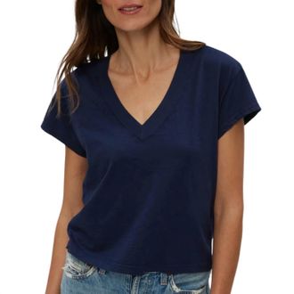 Michael Stars Harlan Cropped V-Neck Tee In Nocturnal