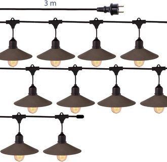 LOLAhome Guirnalda de jardín de metal negra para decoración de exterior