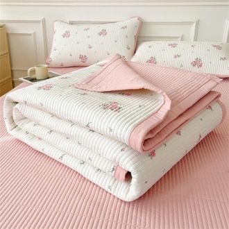 OEM Colcha Floral Tama&ntilde;o King Size De 200x230 Cm, Reversible, Con Dise&ntilde;o De Retazos, Ideal Para Sal&oacute;n O Dormitorio De 1 A 2 Personas