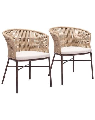 Zuo Set Of 2 Freycinet Outdoor Dining Chairs