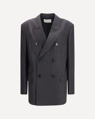 Ami Striped wool double breasted Blazer Female 34