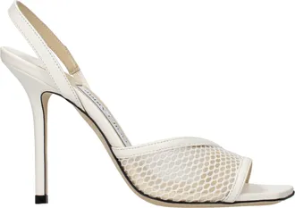 Jimmy Choo London Blue Fabric Stiletto Heel Womens Sandals