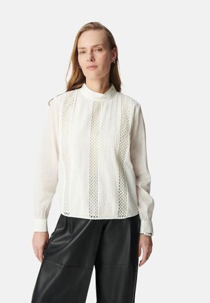 Ikks Kanten blouse, hoge kraag, lange mouwen