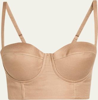 L'agence Sonya Satin Bralette Bustier Top