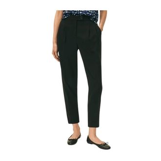Brooks Brothers Cropped Fine Twill Crepe Straight-Leg Broek - Dames - Vrijetijds broeken - Zwart - XL - Leer - Broeken
