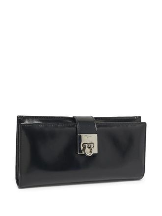 Ferragamo Gancini leather continental wallet - Black