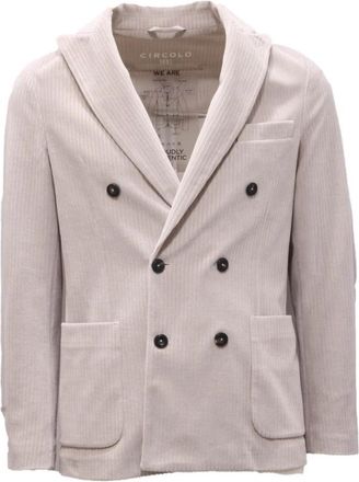 Circolo 1901 Corduroy Double-Breasted Jas Platinum - Heren - Blazers - Beige - S - Jassen