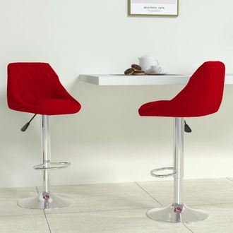 vidaXL Vidaxl - Taburete De Cocina 2 Unidades De Terciopelo Color Vino Tinto