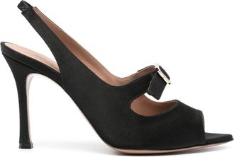 Malone Souliers Celeste 90mm crystal-buckle sandals - women - Mesh/Nappa Leather/Leather/Leather - 38.5 - Black