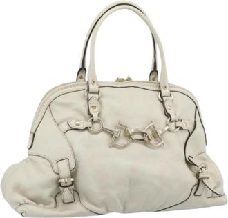 Gucci Pre-owned Vintage Boston Bag - Dames - Vintage Handtas - Beige - ONE Size - Leer - Vintage