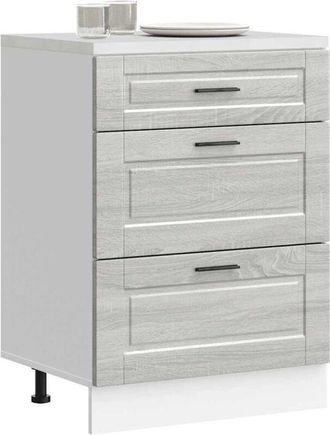 vidaXL Vidaxl - Mueble Bajo De Cocina Porto Gris Sonoma Madera Reconstituida