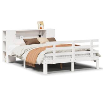 Berkfield Home Bookcase Bed without Mattress White 140x190cm Solid Wood Pine | Size: 140x190 cm