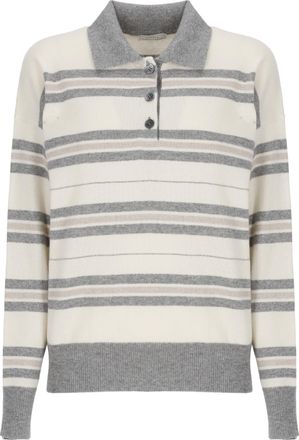 PESERICO Color-Contrast Striped Knitwear Sweater With Lurex Detail