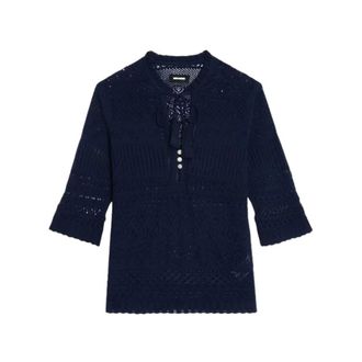 Zadig&Voltaire V-neck Knitwear, female, Blue, Size: XS Top Mem