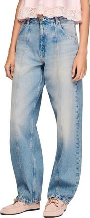 Sandro Faded barrel jeans in Blue Jean at Nordstrom, Size 42 Eu