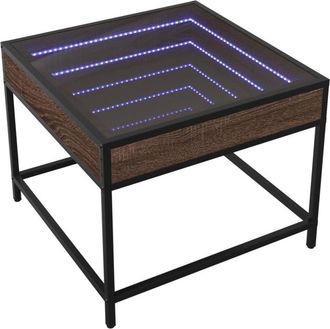 vidaXL Vidaxl - Mesa de centro con Infinity led marrón roble 50x50x41 cm
