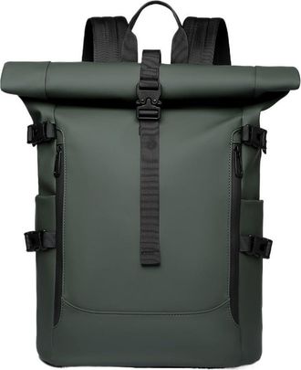 Generic Shoulder Bag Mens Of Business Computer Outdoor Leisure Rolled Edge Travel Backpack Commuting(Green)