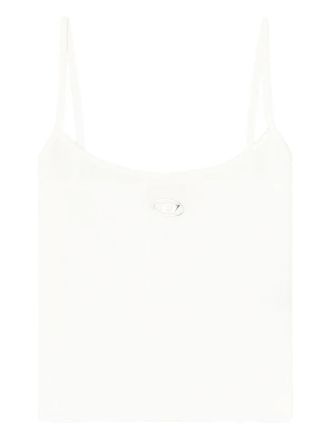 Diesel T-Hupy-Od logo-detail tank top - women - Cotton/Elastane - L - White