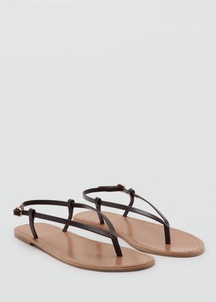 Mango Sandali pelle fascia bordeaux - Donna - 35 - MANGO