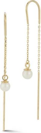 Ember Fine Jewelry 14K Gold Cultured Pearl Drop Threader Earrings at Nordstrom Rack