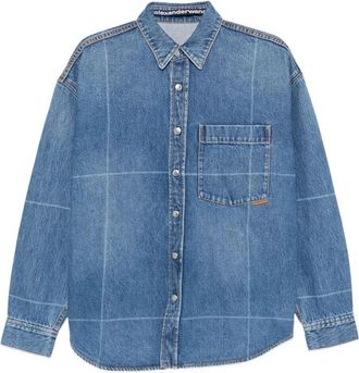 Alexander Wang Camicia In Denim Con Motivo A Quadri-Donna