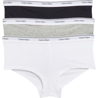 Calvin Klein Balance Assorted 3-Pack Boyshorts in Black/Grey/White at Nordstrom Rack, Size Medium