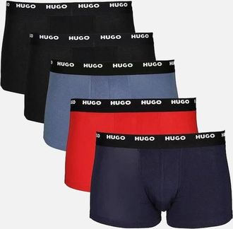 HUGO BOSS Mens HUGO 5-Pack Boxer Trunks, Black/Blue/Red - Navy - Size: 32/33/32