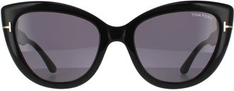Tom Ford Cat Eye Shiny Black Smoke Grey