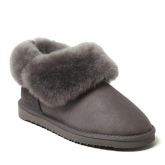 Dearfoams Fireside Perth Genuine Shearling Foldover Boot in Grey at Nordstrom, Size 11M