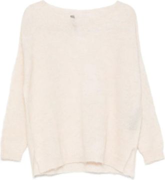 D.exterior Dolcevita Lana - Dames - Ronde hals truien - Beige - S - Wol - Truien & Vesten