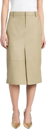 Vince Leather Trouser Front Skirt In Seed
