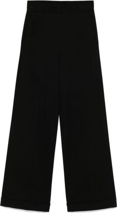 Semicouture Zwarte Straight Leg Broek - Dames - Wijde Broeken - Zwart - XS - Broeken