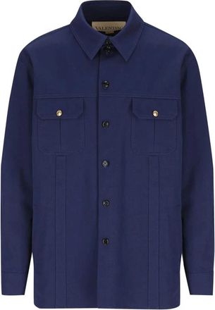 Valentino Garavani Jassen, Heren, Blauw, M, Katoen, Blauw Katoenen Jack Klassieke Stijl