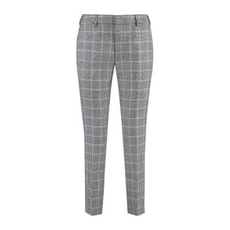 PT01 Geruite Tailored Fit Broek - Dames - Slim Fit Broeken - Veelkleurig - L - Leer - Broeken