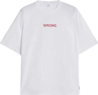 Aspesi Cotton Jersey T-shirt met Wrong Print - Dames - T-shirts - Wit - S - Katoen - Tops