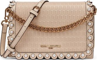 Karl Lagerfeld Lourdes Leather Crossbody in Brie at Nordstrom Rack