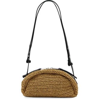 AllSaints Arc Raffia Crossbody Bag in Biscuit Brown at Nordstrom