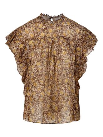 Isabel Marant Blusa Daliyane a fiori - Marrone