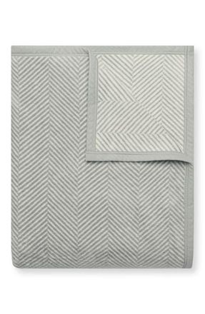 ChappyWrap Harborview Herringbone Throw Blanket in Light Grey at Nordstrom