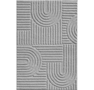 Nazar Rugs Alfombra de relieves geom&eacute;tricos gris - 240x340 cm